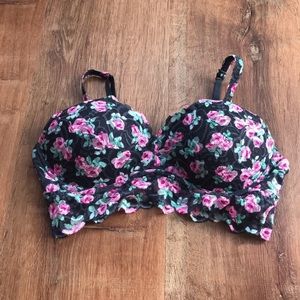 Pink Victoria’s Secret Floral Lace Padded Bralette